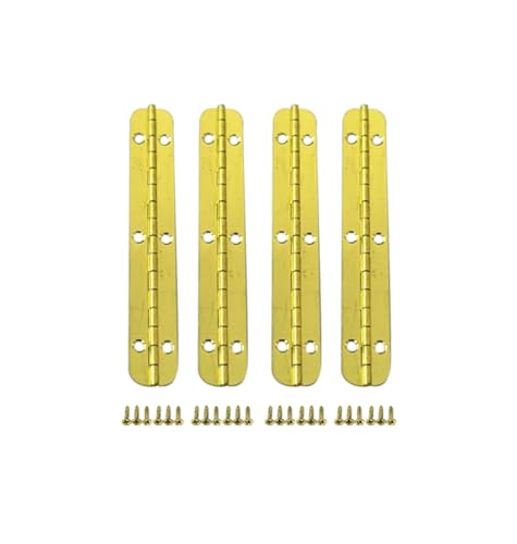 QCAA Solid Brass Wooden Jewery Box Hinge, Cabinet Closet Hinge, 3.15" x 0.5", Vibrated Brass, 4 Pack, Made in Taiwan - color: Vibrated Brass, size: 80mm - 4 Pack