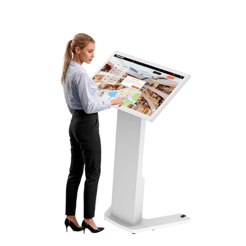 32 Inch Touch Screen Self Service Kiosk, Floor Standing Digital Signage Display, FHD Android Interactive Information Kiosk for Retail Stores, Restaurants, Shopping Mall Wayfinding, Advertising - size: 32 inch