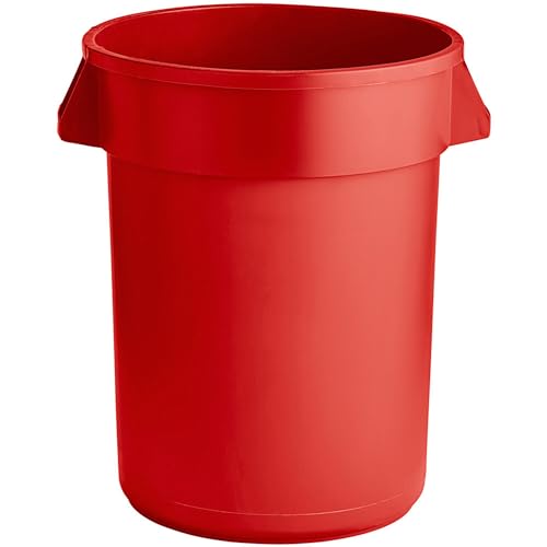 32 Gallon Round Trash bin Garbage can Outdoor Yard Trash can Trash Barrels Garbage Drum Heavy Duty Trash can Industrial Trash can Kitchen Trash bin (2, Red) - color: Red