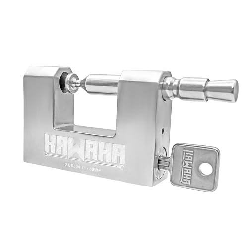 71/80KD-3SK Stainless Steel D-Shaped Heavy Duty Padlock with Key for Garage Door, Containers, Shed and Warehouse (3-1/8 inch, Keyed Different - 3 Stainless Steel Keys) - color: Keyed Different - 3 Keys, size: 3-1/8 Inch