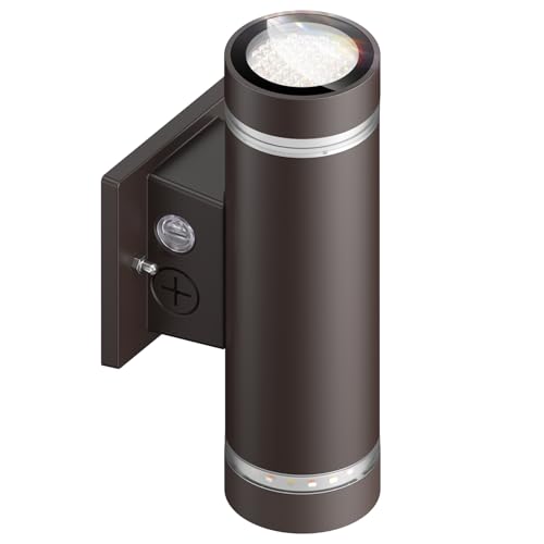 dephen Up Down Outdoor Wall Light with Dusk to Dawn, Integrated LED Sconce