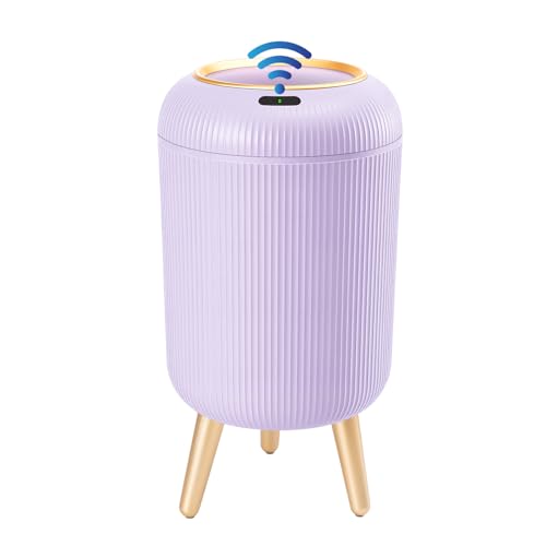 Procade Automatic Trash Can Bathroom,Auto Small Purple Garbage Can with Lid - color: Purple