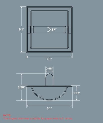 FORIOUS Recessed Toilet Paper Holder for Mega Rolls, Brushed Gold - color: Gold