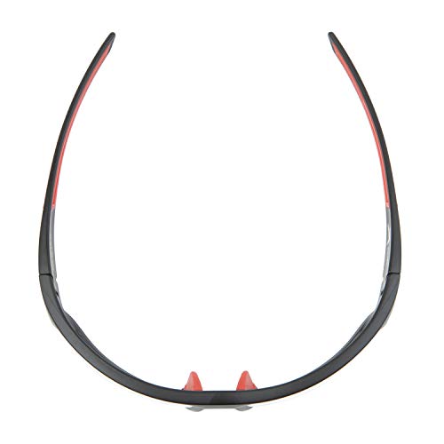 X Power ANSI Z87+ Safety Sunglasses Impact Resistant Polycarbonate Lens & Double Injection Frame - color: 002 Matte Black & Red Frame / Clear Lens