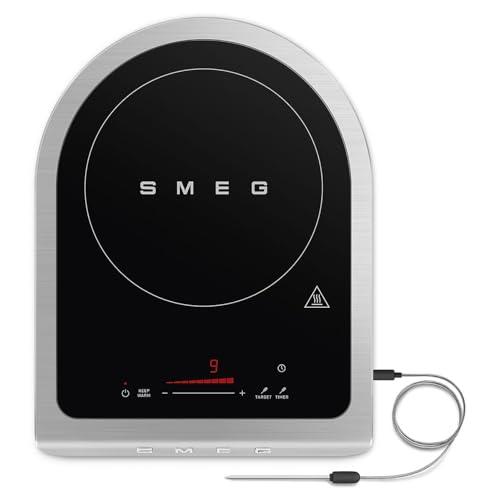 SMEG 1800W Portable Induction Cooker – Collezione Collection | Single-Burner Induction Hob with Probe, 9 Power Levels + Boost, Touch Controls — Travel/RV/Compact Kitchen-Jade - color: Jade