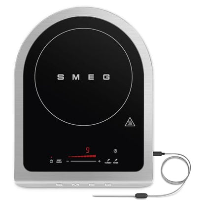 SMEG 1800W Portable Induction Cooker – Collezione Collection | Single-Burner Induction Hob with Probe, 9 Power Levels + Boost, Touch Controls — Travel/RV/Compact Kitchen-Jade - color: Jade