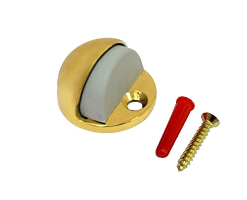 QCAA Solid Brass Low Dome Floor Door Stop, 1/4"-3/4" Clearance from Floor Buttom, Polished Brass, 1 Pack, Made in Taiwan - color: Polished Brass, size: 1 Pack