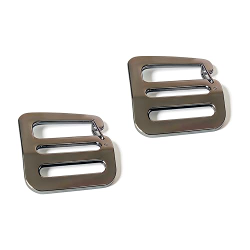Zinc Alloy G Hook Wave Buckles with Adjustable Spring Door, Tactical Carabiner Backpack Strap Clip Buckle Adjustable Webbing G Shaped Belt Bag Buckle Clips Replacement for 1" Belt - color: Dark Grey
