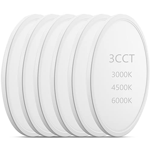 6-Pack 3200LM 12Inch LED Ceiling Lights Flush Mount, Dimmable Ceiling Light Fixtures, 3000K 4500K 6000K CCT, 24W Super Slim Low Profile Modern Ceiling Light for Bedroom Bathroom Hallway Kitchen, White - color: White, size: 6 Packs