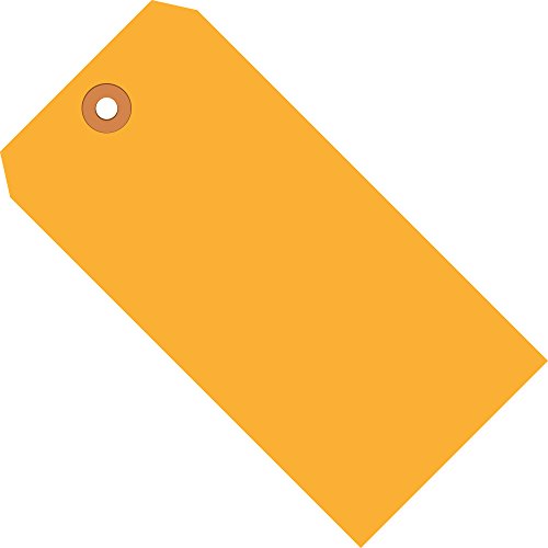 BOX USA Shipping Tags 2.75" x 1.375", Orange, 13 Pt, 1000-Pack
