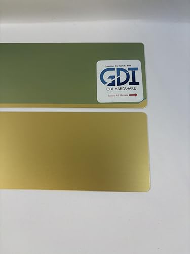 Satin Brass Push Plate/Protection Plate with Rounded Corners, Adhesive Mounted, Anodized Aluminum (4 X 4) - color: Satin Brass, size: 4 X 4