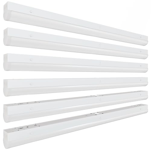 4ft LED Linear Light Fixture,50/40/30W for Office Garage Warehouse - color: No Suspension Kit, size: 4FT-6P