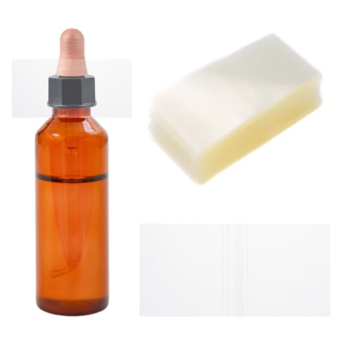 PATIKIL Shrink Wrap Bands 2.7"x1.4"/69x35mm 300pcs PVC Clear Bottle Seals - size: 2.7 x 1.4 Inch