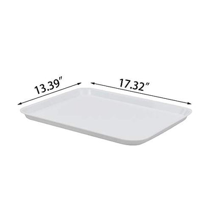 Plastic Fast Food Trays, Cafeteria Trays, 4 Pack Serving Trays (White) - color: White