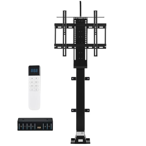 CO-Z Motorized TV Lift for 32" to 57" TVs up to 165lb & 400x400 VESA, Height Adjustable TV Stand & Wall Mount with Remote Control 30° Tilt 120° Swivel, Automatic TV Lift for Home Office - style: Upgraded 32" to 57"(120 Swivel)
