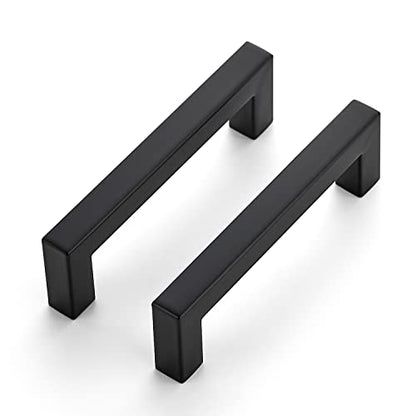 Ravinte Matte Black Cabinet Handles Square Pulls 4 Inch 10 Pack - size: 4-1/2 Inch (4 Inch Hole Center)