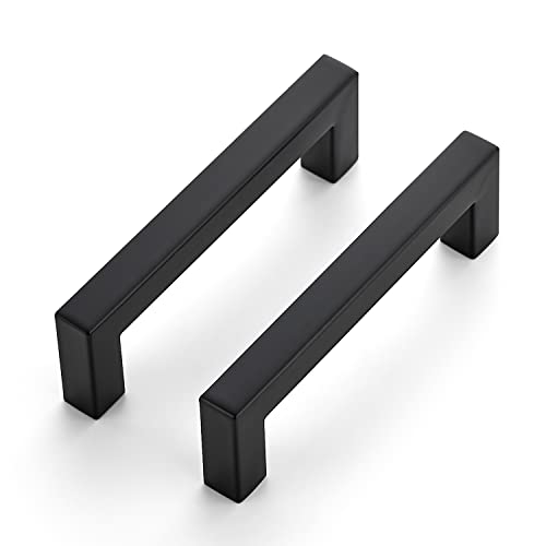 Ravinte Matte Black Cabinet Handles Square Pulls 4 Inch 10 Pack - size: 4-1/2 Inch (4 Inch Hole Center)