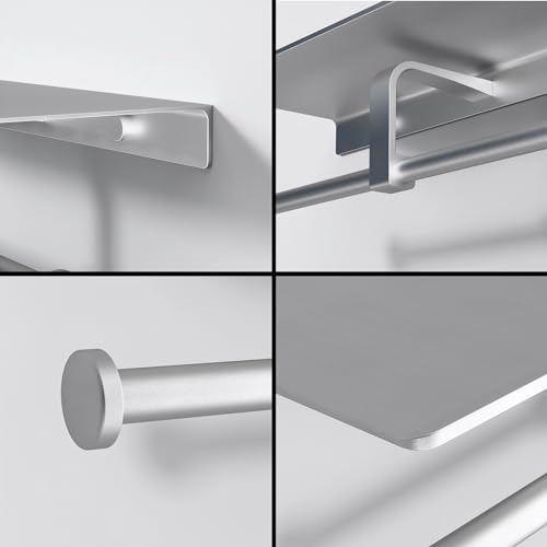 Danpoo Bathroom Toilet Paper Holder with Shelf, Wall Mount, Double Roll, Silver - color: Silver