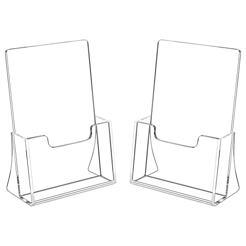 HIIMIEI Brochure Holder 8.5 x 5.5 inches, Acrylic Flyer Holder with 2 Pack - size: 8.5''x5.5''