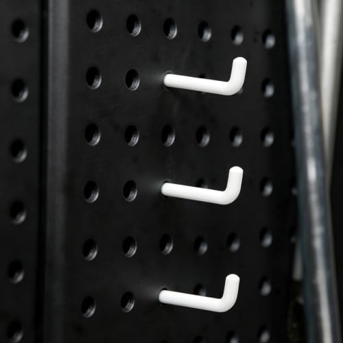Heavy Duty Steel 4 inch pegboard Hooks for 3/8" Square Hole 1.5" Spaced Pegboards - Garage Wall Organizer Tool Storage Set, White, 4 Pack - color: White