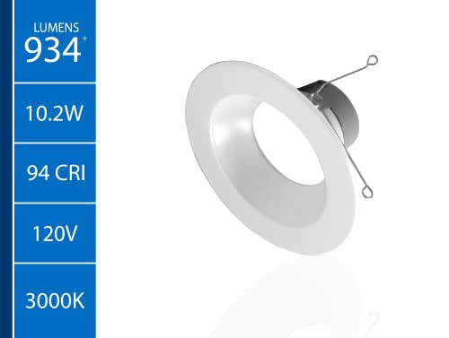 NICOR Lighting DLR566091203KWH DLR56(v6) 5/6-inch White 900 Lumen 3000K Recessed LED Downlight - color: White, style: 1 Pack