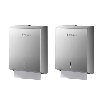 Pollock Paper Towel Dispenser Wall Mount 2PCS,SUS 304 Stainless Steel - color: Silver