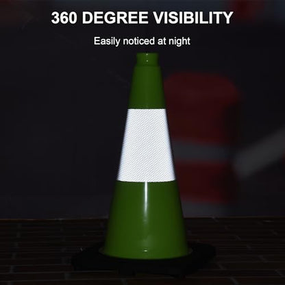OrangeStar 18" Heavy Duty Traffic Cones 8-Pack Green Safety Cones - color: Green, size: 18in