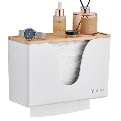 Pollock Paper Towel Dispenser with Lid,Wall Mount or Countertop,White - color: Blk-5857u-white