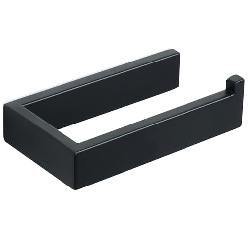 SAYAYO Self Adhesive Toilet Paper Holder Wall Mount Matte Black - color: Black - Adhesive
