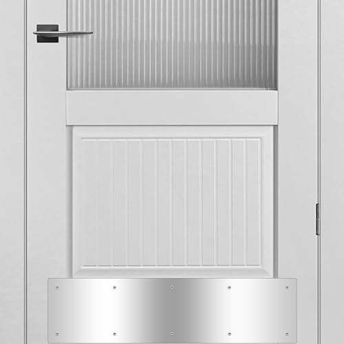 2pcs 30×8Inch Aluminum Door Kick Plates for Exterior Doors – Decorative Protection to Prevent Damage from Kicking – Stylish and Durable Door Kick Plate(Silver) - color: 30"x8"-2pack-Silver
