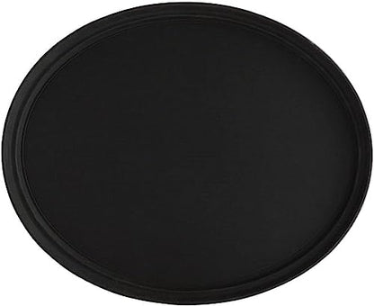 TrueCraftware- 22" x 27" Oval Serving Tray Fiberglass Black Set of 2- Oval Tray Non Slip Surface Plastic Food Meals Server Tray with Raised Edges for Home Kitchen Restaurant Cafeteria Bar Hotel - color: Black, size: 22" x 27" Oval