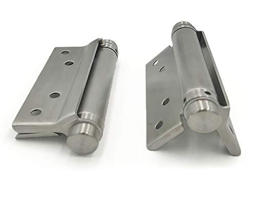 2 Pairs (4Pcs) of 6'' Single Action Stainless Steel Self-Closing Spring Door Hinge Adjustable Automatic Closing Self Closer Super Value (6'') - size: 6''