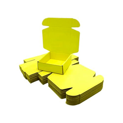 50 Pack 6.3x6x1.6 in Lemon Yellow Shipping Boxes - color: Lemon Yellow, size: 6.3x6x1.6 in