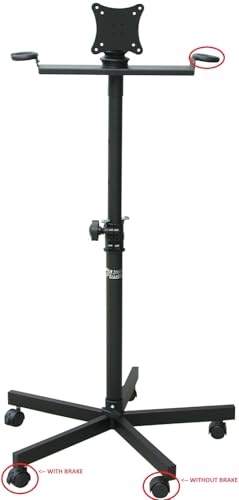 Audio2000'S S420X Portable Flat Screen Panel LCD LED TV Monitor Stand Including a Base Configured with Five Caster sand a 75 X 75mm/100 X 100mm Standard VESA Mounting Plate