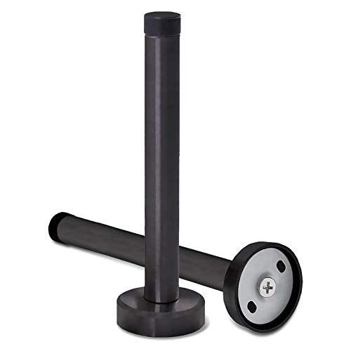 Door Stop, 6 Inch Long Door Stopper with Mute Rubber Bumper, Wall Mounted Large Modern Extra Long Door Stops Catch Black, Brushed Steel, Heavy Duty Doorstop Door Holder for Home Office, 2 Pack - color: Black, size: 6 inch X 2 pack