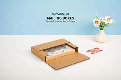 9x6x1.3 inch Shipping Boxes with Fragile Stickers, Brown, 25-Pack - color: Brown