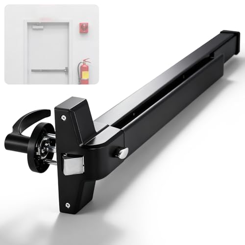 IRONWALLS 32" Commercial Push Bar Panic Exit Device for Emergency Exit Door - color: Black, size: 32 Inch
