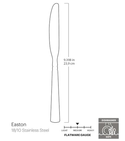 Oneida Silverware Easton 18/10 Flatware Dinner Knives Set for 4, (4-Piece) - style: Dinner Knives, Set of 4