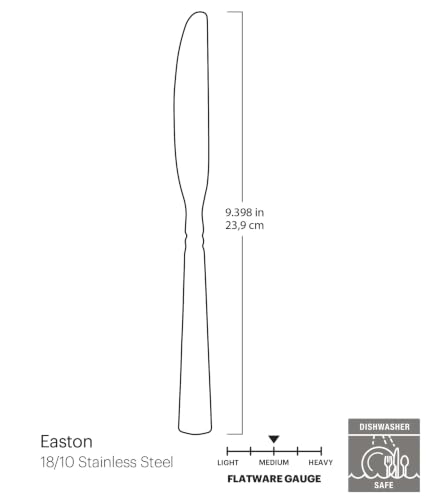 Oneida Silverware Easton 18/10 Flatware Dinner Knives Set for 4, (4-Piece) - style: Dinner Knives, Set of 4