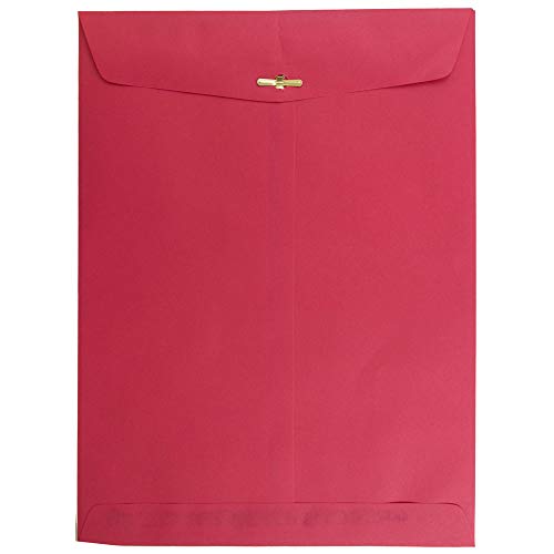 JAM PAPER 9 x 12 Colored Recycled Envelopes with Clasp Closure - Red Recycled - 10/Pack - color: Red, size: Pack of 10