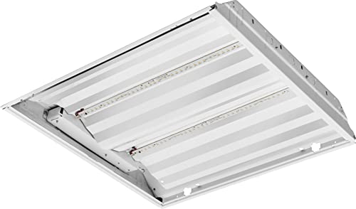 Lithonia Lighting 2x2 Lensed LED Troffer Light, Recessed LED Drop in Ceiling Light with Prismatic Lens for Grid Ceilings, 120 Volt, 4000K Cool White - color: Non-Dimmable