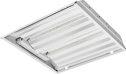 Lithonia Lighting 2x2 Lensed LED Troffer Light, Recessed LED Drop in Ceiling Light with Prismatic Lens for Grid Ceilings, 120 Volt, 4000K Cool White - color: Non-Dimmable