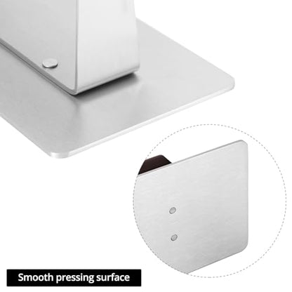 QWORK Stainless Steel Bacon Press with Heat-Resistant Wooden Handle, 9 Inch - Non-Stick, Griddle Bacon, Ham, Steak, Sandwich Press