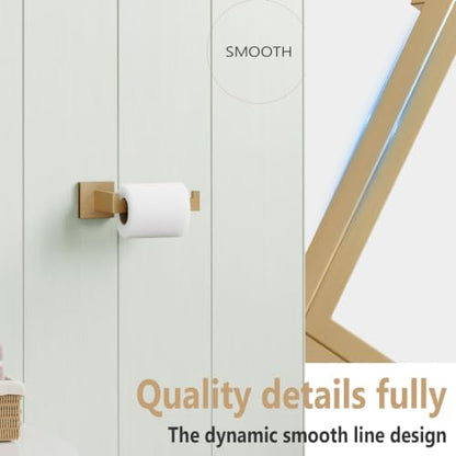 KOKOSIRI Toilet Paper Holders Wall Mounted Toilet Roll Holder for Bathrooms Hardware Washroom, Champagne Bronze Stainless Steel B2003CPG - color: Champagne Bronze, size: Without Shelf(1 Pack)