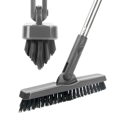 CELOX Grout Brush with Long Handle, 180°Rotation Tile Grout Cleaning Brush, Gray - color: Gray