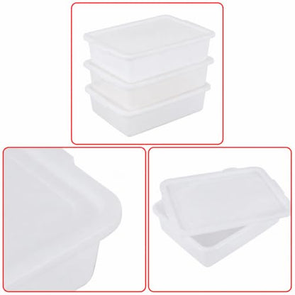 3-Pack 13L Pizza Dough Proofing Box with Lid, Dough Rising Tray