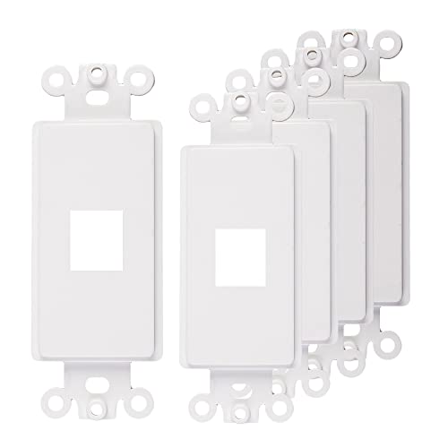 Decorative Keystone Wallplate Insert Port, 1 Port, 5 Pack White - color: 1 Port, size: 5 Pack