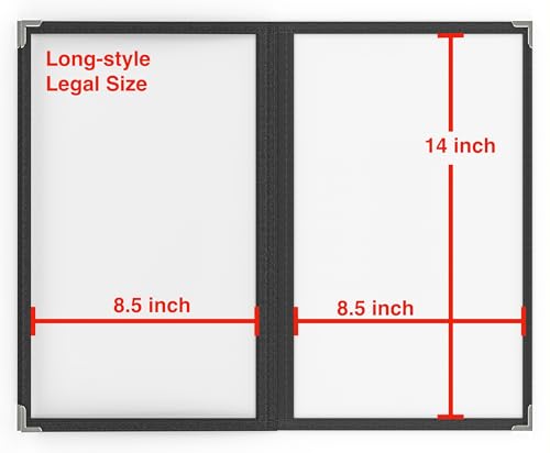 10 Pcs Black Menu Cover 8.5x14, 3 Page 6 View, Crystal-Clear - color: black with silver corners, size: 3 Pages - 8.5" x 14"