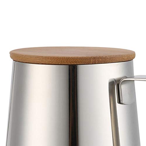 Gooseneck Pour Over Kettle, 12oz/350ml Stainless Steel Coffee Kettle with Wooden Lid, Long Spout for Precise Pouring, Hand Drip Coffee & Tea Pot