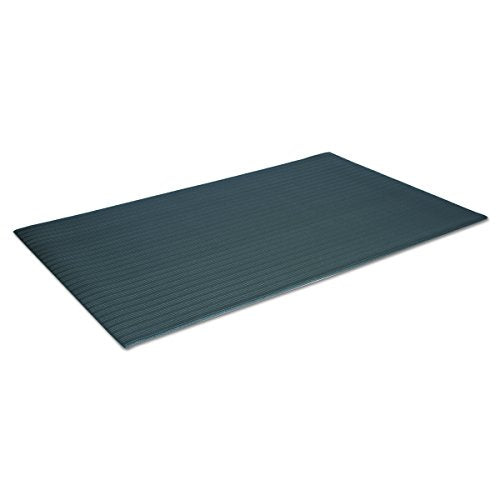 Crown Ribbed Vinyl Anti-Fatigue Mat, 24" x 36", Black Ribbed Surface